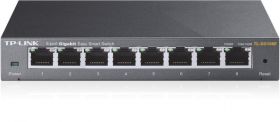 Switch TP-Link TL-SG108E, 8 porturi Gigabit, Easy Smart, 16Gbps Capacity, Tag-based VLAN, QoS, IGMP Snooping, Fanless