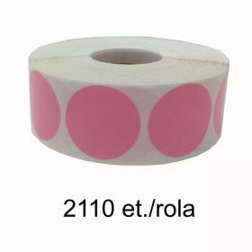 Role etichete semilucioase ZINTA rotunde roz 17mm, 2110 et./rola