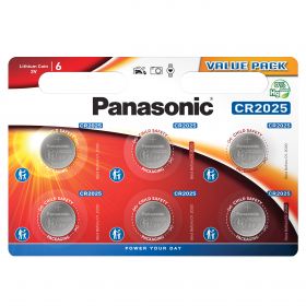 Panasonic baterie litiu CR2025 3V diametru 20mm x h2,5mm Blister 6bucCR-2025EL/6BP