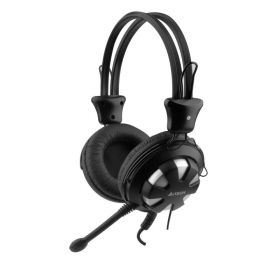 Casti cu microfon A4tech, ComfortFit Stereo HeadSet, Full size, 20-20000Hz, 32 ohm, cablu 2m, culoare neagra/argintie, Jack 3.5 mm, Volume control, Removable ear cushion