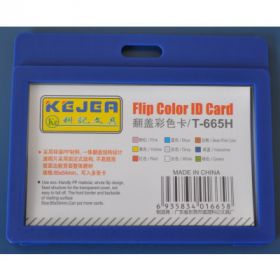 Suport PP tip flip, pentru carduri,  85 x  55mm, orizontal, 5 buc/set, KEJEA - bleumarin