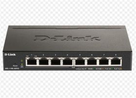 Switch D-Link DGS-1100-08V2, 8 porturi Gigabit, Capacity 16Gbps, 8K MAC, Desktop, Easy Smart, fanless, metal