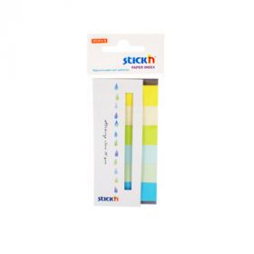 Stick index hartie color 45 x 15 mm, 6 x 30 file/set, Stick'n - 6 culori neon si pastel