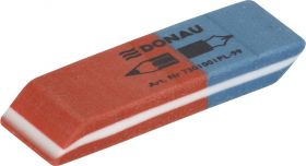 Radiera cauciuc pentru creion/cerneala, 57x19x8mm DONAU - rosu/albastru