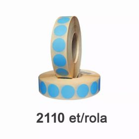 Role etichete semilucioase ZINTA rotunde albastre 17mm