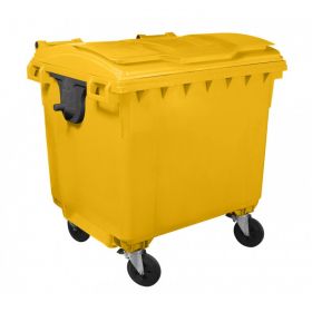 Container gunoi 1100 litri cu capac plat, galben
