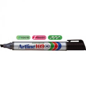 Permanent marker ARTLINE 109, corp plastic, varf tesit 2.0-5.0mm - negru