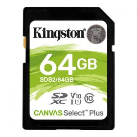 SD Card Kingston, 64GB, Canvas Select Plus, Clasa 10 UHS-I, R/W 100/85 MB/s, Format: exFAT