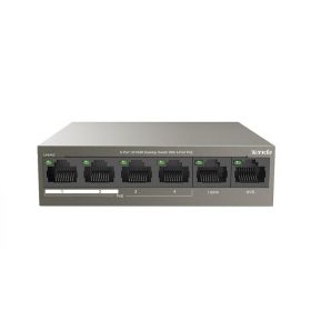 Switch TENDA TEF1106P-4-63W, 6-Port 10/100Mbps Desktop4 POE + 2 Normal / 10/100 Mbps at Half Duplex / Unmanaged / 63W /.