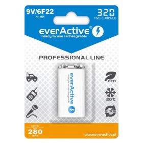 EverActive acumulator ready to use Ni-MH Professional Line tip 9V minim 280mA incarcat 320mA cod EVHRL22-320