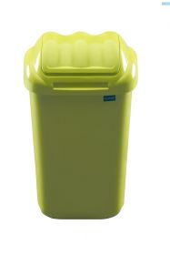 Cos plastic cu capac batant, pentru reciclare selectiva, capacitate 15l, PLAFOR Fala - verde