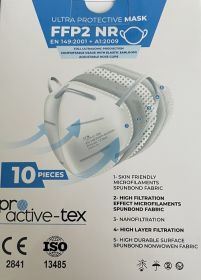 Masca respiratorie FFP2, ambalata individual, 10 buc/cutie, PRO-ACTIVE TEX - alba