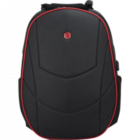 Rucsac BESTLIFE Gaming Assailant, 50x32x23cm, compartiment laptop 17 inch anti-vibratie, negru/rosu