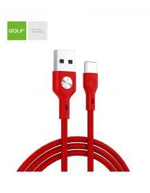 Cablu USB la USB tip C Golf CD Leather SPACE 3A ROSU SL03/60T - PM1