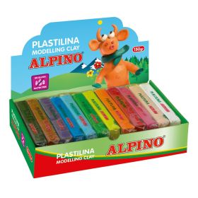 Display plastilina standard, 12 x 150gr./display, ALPINO - 12 culori asortate