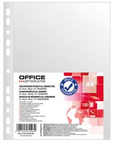 Folie protectie pentru documente A4, 50 microni, 100 folii/set, Office Products - transparenta