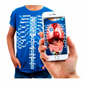 Tricou pentru adulti AR (Realitate Augmentata), Curiscope Virtuali Tee, Corpul uman, marimea L