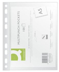 Folie protectie pentru documente A5, 50 microni, 50 folii/set, Q-Connect - transparenta