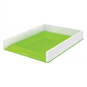 Tavita documente Leitz WOW, PS, A4, culori duale, alb-verde