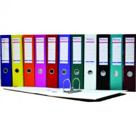 Biblioraft A4, plastifiat PP/paper, margine metalica, 75 mm, Optima Basic - galben