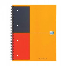 Caiet cu spirala A4+, OXFORD Int. Notebook, 80 file-80g/mp, Scribzee, coperta carton rigid -dictando