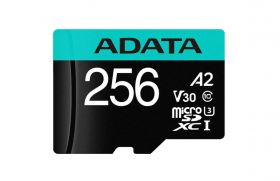Micro Secure Digital Card ADATA 256GB, AUSDX256GUI3V30SA2-RA1, Clasa 10, cu adaptor SD (pentru telefon)