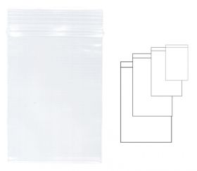 Pungi plastic cu fermoar pentru sigilare, 60 x 80 mm, 100 buc/set, KANGARO - transparente