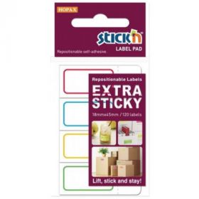 Etichete autoadezive 18 x 44 mm, 4 x 120 etichete/set Stick'n Extra sticky label - albe-chenar color