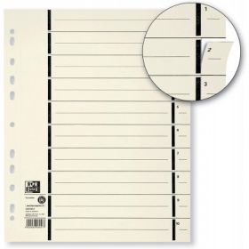 Separatoare carton manila, 230g/mp, 300 x 240mm, 100/set, OXFORD -  bej