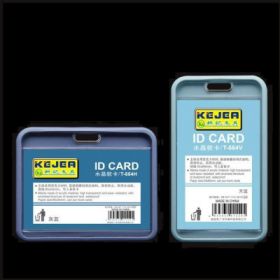 Buzunar PVC, pentru ID carduri,  54 x  85mm, vertical, 5 buc/set, KEJEA - albastru