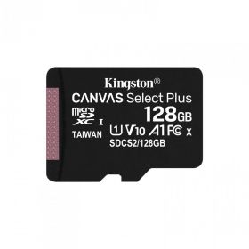 MicroSD Kingston, 128GB, Select Plus, Clasa 10 UHS-I Performance, R: 100 MB/s(pentru telefon)