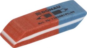 Radiera cauciuc pentru creion/cerneala, 40x14x8mm DONAU - rosu/albastru