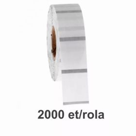 Role etichete de plastic ZINTA transparente 50x20mm, 2000 et./rola