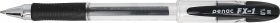 Pix cu gel PENAC FX-1, rubber grip, 1.0mm, con metalic, corp transparent - scriere neagra