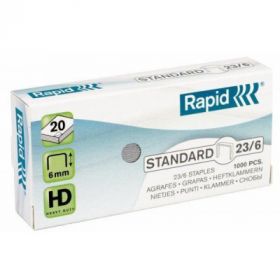 Capse Rapid Standard, 23/6, 2-20 coli, 1000 buc/cutie