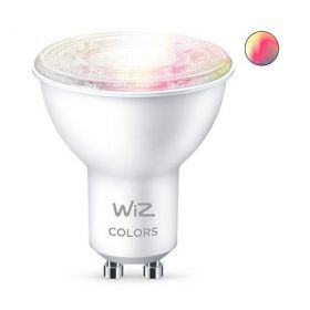 Bec LED RGBW inteligent WiZ Connected Colors, Wi-Fi, GU10, 4.9W (50W), 345 lm, lumina alba si colorata, compatibil Google Assistant/Alexa/Siri 