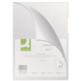 Folie protectie "L" pentru documente A4, 80 microni, 100 folii/set, Q-Connect - cristal