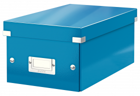 Cutie depozitare Leitz WOW Click & Store, carton laminat, pliabila, cu capac, 20x14x35 cm, albastru