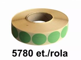 Role etichete semilucioase ZINTA rotunde verzi 23mm, 5780 et./rola