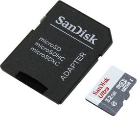 Micro Secure Digital Card SanDisk, 32GB, Clasa 10, Reading speed: 80MB/s, include adaptor SD (pentru telefon)