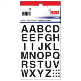 Etichete cu litere, A-Z, 15 x 15 mm, 72buc/set, TANEX - bold