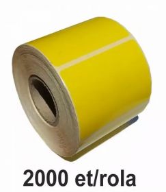Role etichete semilucioase ZINTA galbene 100x100mm, 2000 et./rola