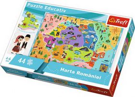 Puzzle Trefl Educational 44 Cu Harta Romaniei