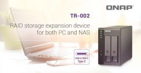 RAID USB QNAP TR-002 2-Bay, 2.5"/3.5" SATA 6Gbps HDD (neincluse), 1xUSB3.11 (type-c), Tower, PSU adaptor 36W, garantie 2 ani
