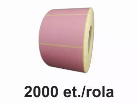 Role etichete semilucioase ZINTA roz 100x100mm, 2000 et./rola