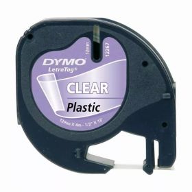 Banda Dymo Letratag DY12267 12mm, plastic transparent