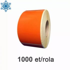 Role etichete semilucioase ZINTA 100x150mm, pentru congelate, portocalii, 1000 et./rola
