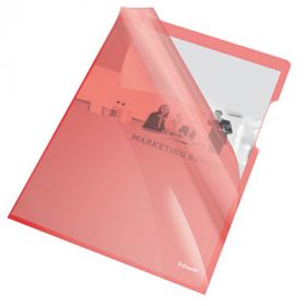 Mapa de protectie ESSELTE, A4, 150 mic, 25 buc/set, cristal, rosu