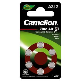 Camelion baterie zinc-aer Premium Long Life 1,4V cod ZA312 A312 Made in Germany Blister 6buc