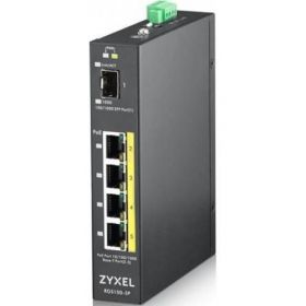 Zyxel RGS100-5P-ZZ0101F 5-port GbE unmanaged PoE Switch, , 4 ports 100/1000 Mbps PoE, 1 ports Gigabit SFP.